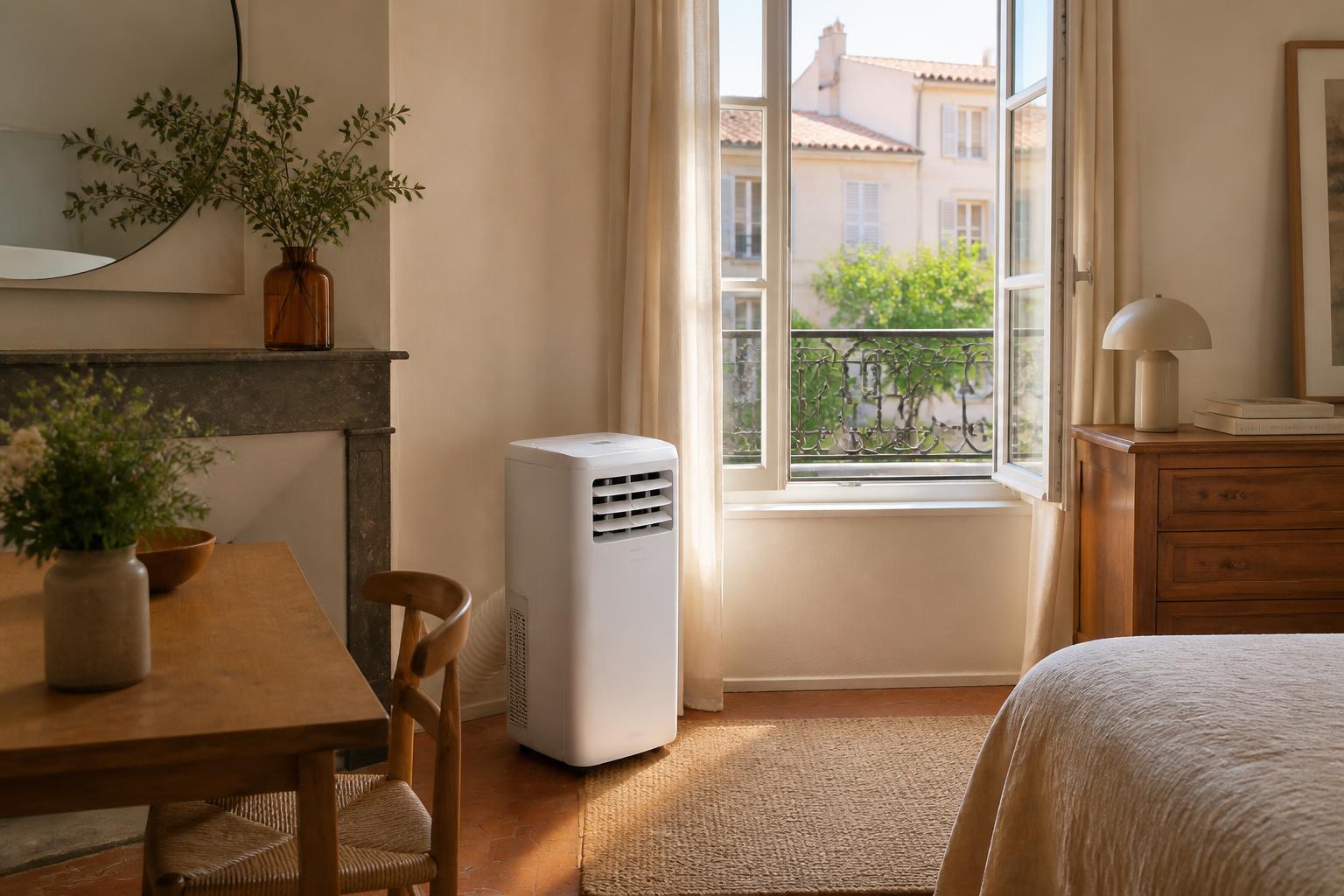 Climatiseur mobile dans un intérieur